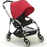 Bugaboo Bee 3 Stroller Aluminum Frame and Black Seat with Bee Plus Canopy (Red) by Bugaboo