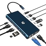 OTAITEK USB Cドッキングステーション 12イン1 USB Cハブ トリプルディスプレイ デュアル4K HDMI DP 5 USB PD イーサネット SD/TF 3.5mmオーディオ ノートパソコンドッキングステーション MacBook/Dell/Surface/HP用