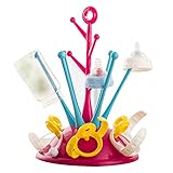 ベビー哺乳瓶ラック 哺乳瓶ホルダー 乾燥ラック 乾燥 殺菌 消毒 ツリー型 すっきり水切り 赤