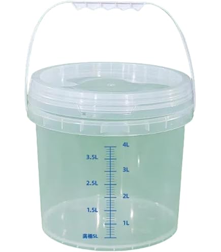 プラスチック容器　蓋付き Amazon.co.jp: GANAZONO 透明なプラスチックバケツ 蓋付き 手提げ式