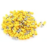 WINGONEER 100Pcs（50 Pairs）12-10 AWG絶縁されたメスのブレットクイックスプライスワイヤターミナルワイヤー圧着コネクタキット - 黄色