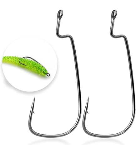 Amazon | eeldog オフセットフック セット バス ワーム ソフトルアー