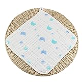 Kingkingming ベビーガーゼ唾液タオ ベビースキンケアハンカチ 6層 高密度 くし形 小型正方形