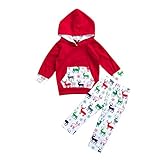 Tovadoo 子供服 ベビー服 女の子 トップス+ズボン パーカー 秋冬 クリスマス服 ヘラジカ柄 カラー 可愛い 保育園 部屋着 パーティー プレゼント