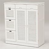 ルーバー扉キッチンカウンター/キッチン収納 【幅82】 ホワイト 木製 キャスター付き 【代引不可】 生活用品 インテリア 雑貨 インテリア 家具 食器棚 カウンタータイプ top1-ds-1831740-ak [簡易パッケージ品]