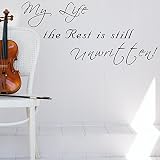 Pop Decors WL-0058-Va Inspirational Quote Wall Decal, My Life The Rest is Still Unwritten by Pop Dec