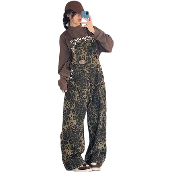 Amazon | [TYYRBMG] サロペット レディース 豹柄 オールインワン