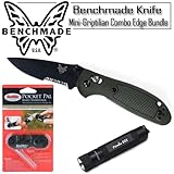 Benchmade 556sbkod mini-griptilianコンボエッジオリーブ折りたたみナイフとナイフ削り器とミニLED懐中電灯