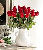 BASONG 造花　薔薇　バラ 花束　10本セット　結婚式 ホーム パーティー用　飾り レッド