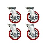 PU自在キャスター 4個セット 車輪径約15.2cm キャスター タイヤ 車輪 カゴ台車 かご台車 業務用台車 大型台車 オプション 台車用 自在キャスター caster-free-a-4pset