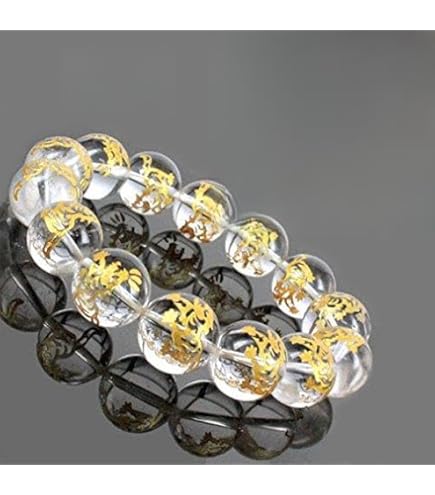★天然石　金絲玉　水晶の一種　バングル 水晶角×水晶平玉ブレスレット 天然石アクセサリー販売 名取貴石