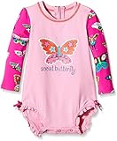 Hatleyベビー女の子Electric Butterfliesラッシュガード カラー: ピンク