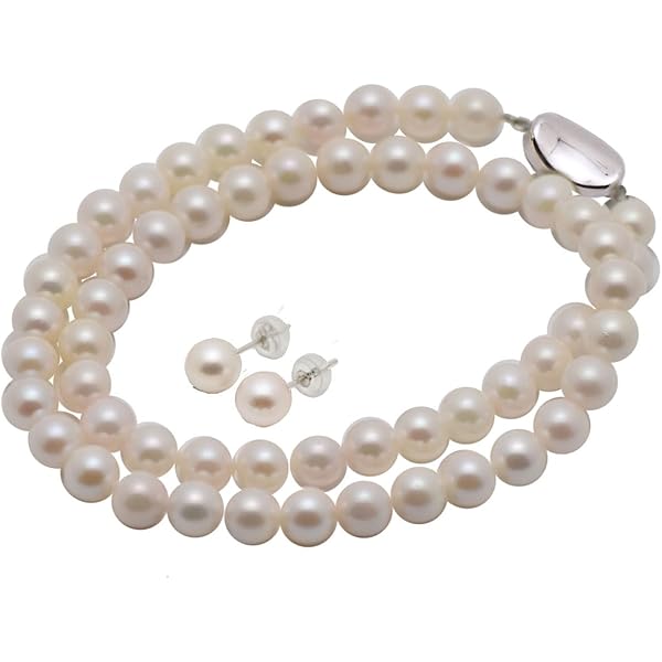 Amazon | [KASHIMA] 7～7.5mm あこや本真珠 ネックレス イヤリング
