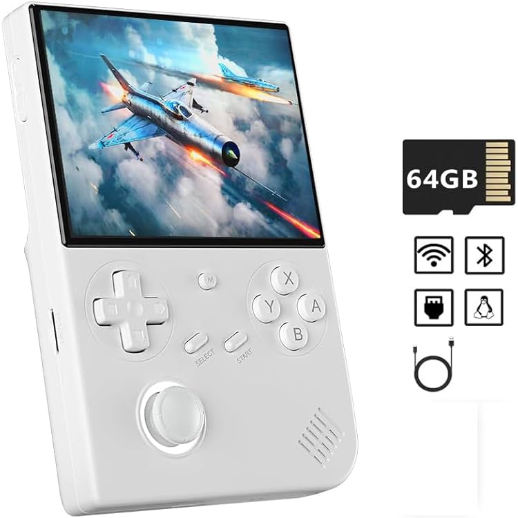 RG40XX H ポータブルゲーム機 ホワイト ANBERNIC RG40XX H ポータブルゲーム機 Linuxシステム 4.0インチ