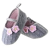 (ダンティヤ)Dantiya  ベビー　キッズ　新生児　秋冬　シューズ　ニット　花飾り　靴　ファーストシューズ (13cm)