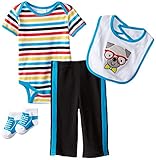 Baby Gear Baby-Boys Newborn 4 Piece Deluxe Set Short Sleeve-Dog Blue 3-6 Months [並行輸入品]