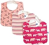 KicKee Pants Bib Set, Rhododendron Brown Bear/Girl Forest Stripe/Blackberries by KicKee Pants