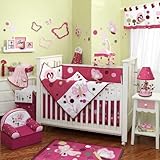 Raspberry Swirl 6 Piece Baby Crib Bedding Set with Bumper by Lambs & Ivy by Lambs & Ivy