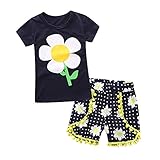 (プタス)Putars ベイビー服 子供服 上下セット 女の子 Tシャツ 半袖 花柄 パンツ タッセル付き 可愛い オシャレ スポーツ 運動会 通園 旅行 記念日 プレゼント 1-5歳