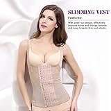 ウエストニッパー コルセット 補正下着 加圧下着 ベスト 肩ヒモ付き ダイエット シェイプアップ 矯正 引き締め 通気 柔らかい 快適 6段ホック式 調節可能 (ベージュ, XL)