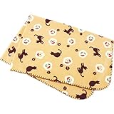 くろちく　和柄フリース　ひざ掛け 猫と花 71506834