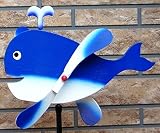 「手作り・羽根付き風見鶏」　くじら
