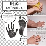 BabyRice Baby Hand and Footprint Inkless Wipe Prints Kit (Black)