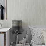 (ハンメロ)HANMEROのりなし壁紙 曲線の縞模様 フリース グレー シンプルモダン 1ロール（53cm×10m）