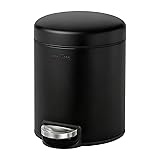 mVm ゴミ箱 ペダル式 ふた付き 3L容量 スリム おしゃれ ステンレス ダストボックス 指紋防止 キッチン リビング トイレ 洗面所隙間 オフィス用 丸形 ブラック