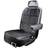 Hearty チャイルドシート カーシートカバー マット 車保護シート シートプロテクター クッション 滑り止め 防水 ジュニアシート コンビ収納ポケット付き チャイルドシートマット メッシュポケット