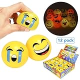 lumiparty LED点滅絵文字面Squeeze Bouncy Balls Relieveストレスと不安感情的リラックスノベルティゴムおもちゃ、パーティーFavors for Fun Office