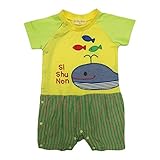 【SiShuNon/シシュノン】クジラトオサカナロンパース ベビー服 子供服 男の子 クジラ オサカナ 魚 ロンパース 80 6 イエロー
