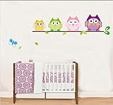 bibitime Cartoon Owlsツリーブランチ壁デカールアートステッカーの保育園寝室子供部屋装飾 Reference 2566