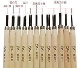 小学生でも安心！　彫刻刀１２本セット　図工・工作・美術・趣味用としても使えます