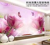 3 D 室ベッドルームのテレビの背景座ってローズ花のエンボス加工の壁紙 B 287