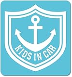imoninn KIDS in car ステッカー　【マグネットタイプ】　No.14　イカリ　（水色）