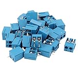 Hommy ネジターミナルブロック 30件の2ウェー2P　PCBマウントネジターミナルブロックコネクター　5.08mmピッチ　青