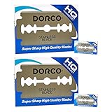 Dorco ST-300 両刃替刃 200枚セット 両刃カミソリ替刃 ストレートカミソリ対応 一枚刃 メンズシェービング ドルコ NEW PLATINUM ST300 ニュープラチナムコーティング