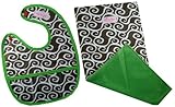 2 Red Hens Latte Swirl Bib and Burp Set by 2 Red Hens