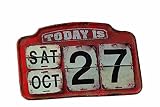 Creative Co-op Retro Decorative Perpetual Calendar with Easel