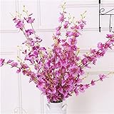 5 Folks人工Buttterfly Orchids Blossom Branch Fakeシルクフラワーウェディング One Size パープル SFBHA32793375145