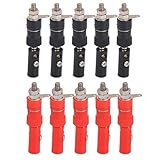 Flameer 鉄+ ABS製　バナナプラグソケット　ジャックコネクタ　絶縁 　導電性　4mm　黒 10ペアセット