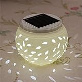 新加入ロマンチック デザイン セラミック変える カラー led ソーラー ランプ太陽パワード表庭ラウンド ライト太陽光太陽光発電ランプ