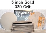 Indasa Rhynogrip 5 inch Solid White Hook & Loop Sanding Discs 320 Grit 50/box [並行輸入品]