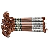 DMC サテン糸 刺繍糸 6束入 25番 8m #S434 ブラウン系 DMC1008F