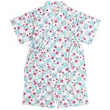 甚平 ベビー 女の子 綿100% 日本製生地 じんべい スーツ上下 祭 子供甚平 うさぎ/青-9810 95cm