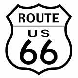 【カッティングステッカー 大判 アメリカ ルート66（Route 66）太枠バージョン 2枚組 幅約40cm×高約43.5cm】 カラー：黒（ブラック）ハンドメイド 国道66号線 道路標識 アメリカ 