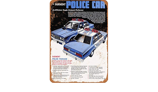 Amazon Co Jp ヴィンテージルックメタルサイン 1978年フォードフェアモントポリスカーズ2ウォールプレートサイン 8x12インチ ホーム キッチン