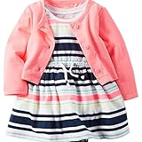 カーターズ Carter's ボディスーツ ワンピース 綿ジャージー100% & カーディガン 長袖 綿60% ポリエステル40% 2点セット 2-Piece Bodysuit Dress & Neo