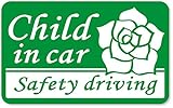 imoninn CHILD in car ステッカー　【マグネットタイプ】　No.40　バラ　（緑色）